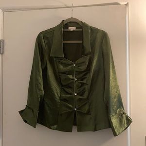 Green Silky Blouse - Perfect for Holidays